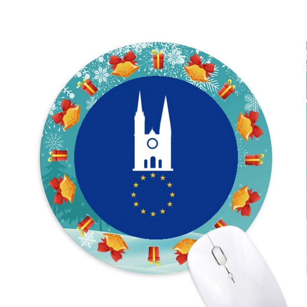 Französische Architekturkirche Europa Mousepad Round Rubber Mouse Pad Weihnachtsgeschenk