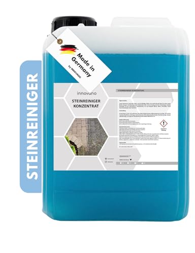 Innovano Steinreiniger, Algenreiniger, 2,5 Liter Konzentrat, zur Reinigung von Steinen, Terrassen, Steintreppen, Fliesen, Outdoor