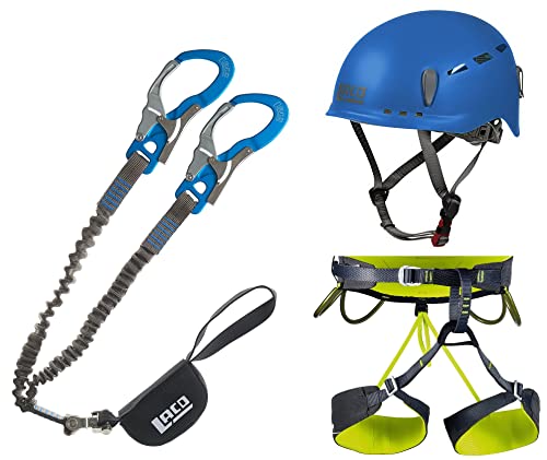 LACD Klettersteigset Pro Blue + Klettergurt Camp Größe XS + Helm Protector 2.0 Blue
