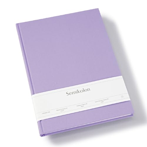 Semikolon 370065 - Notizbuch Classic A4 liniert - 176 Seiten, cremeweißes Papier – Lesezeichen – lilac silk lila