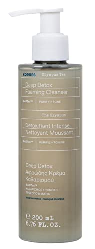 KORRES Olympus Tea Detox-Reinigungscreme für das Gesicht, für alle Hauttypen, dermatologisch getestet, vegan, 200 ml