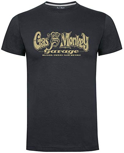 Gas Monkey Garage T-Shirt Distressed OG Logo Grey-L