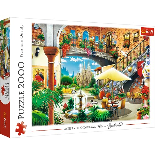 Trefl 27105 Ansicht von Barcelona, Spanien 2000 Teile, Premium Quality, für Erwachsene und Kinder ab 12 Jahren Puzzels, Farbig, Tropenurlaub