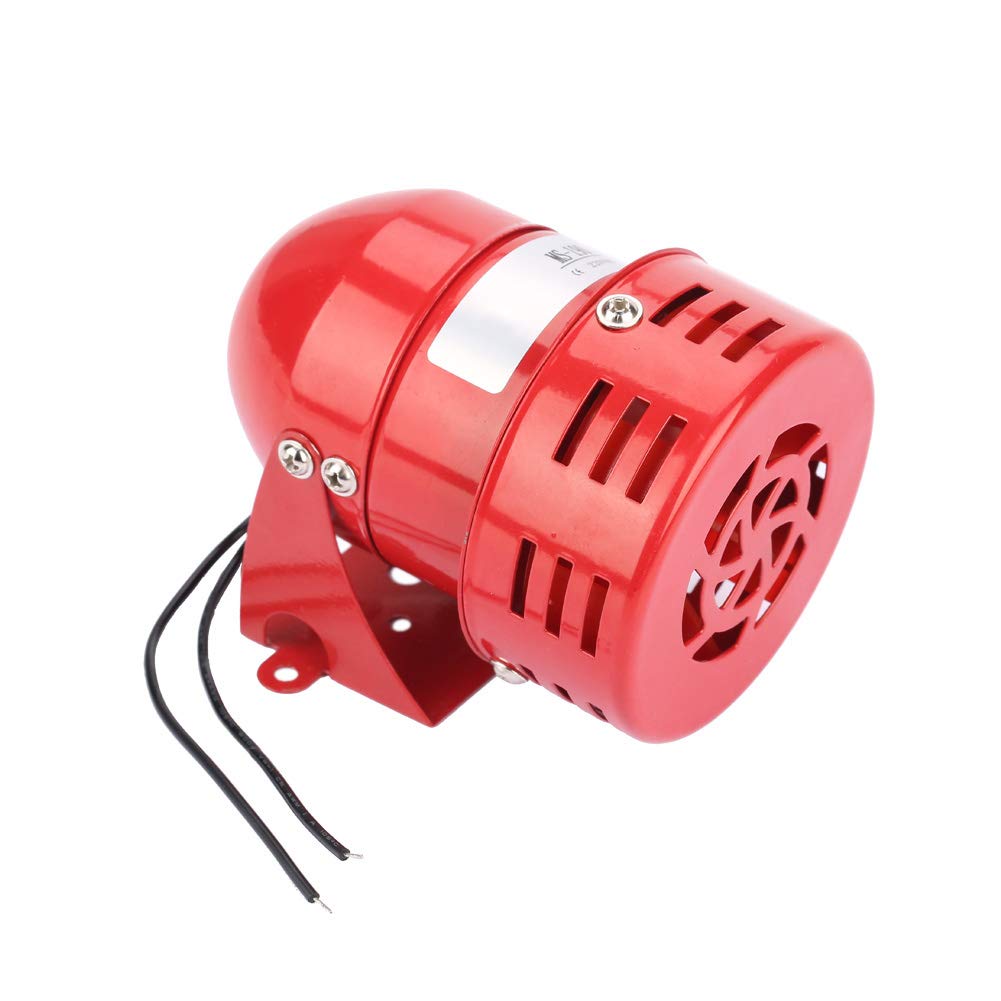 Risegun Metallsirene Alarm, 220V 120DB Roter Mini Metallmotoralarm Industrial Sound Elektrischer Luftangriff Sirene aus Metall Elektrische Horn Alarm