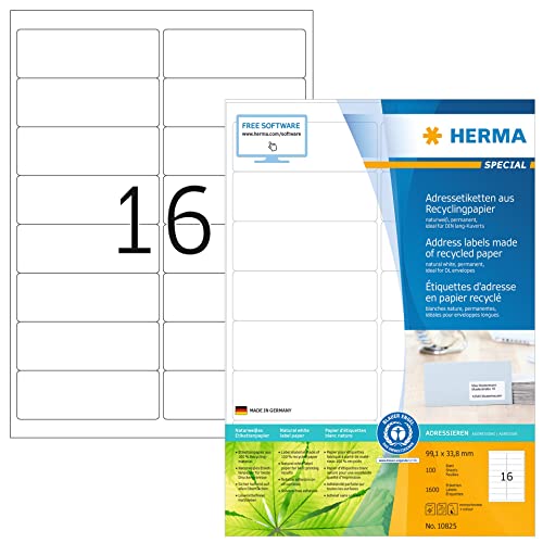 HERMA Universal-Etiketten Recycling, 99,1 x 38,1 mm