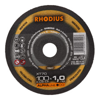RHODIUS ALPHAline XT70 Extradünne Trennscheibe 100 x 1,0 x 16,00 mm