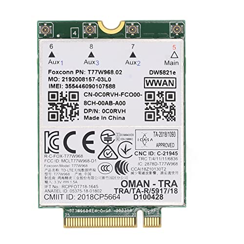 DW5821E 3G/4G/5G WLAN-Karte, Netzwerkadapter WLAN-Karte Geeignet für PCI Express M.2 Spezifikation 3042 Type Key.B Slot, für PC, Laptops