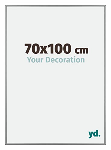 yd. Your Decoration - Bilderrahmen 70x100 cm - Bilderrahmen aus Aluminium mit Acrylglas - Antireflex - Ausgezeichneter Qualität - Platin - Kent