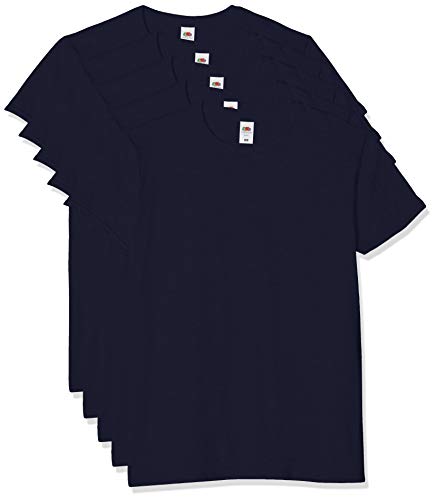 Fruit of the Loom Herren Iconic, Lightweight Ringspun Tee, 5 Pack T-Shirt, Blau (Deep Navy Az), X-Large (5er