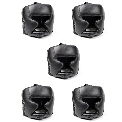 FUWIND 5X Schwarze Gute Kopfbedeckung Kopfschutz Trainingshelm Kickboxen Schutzausruestung