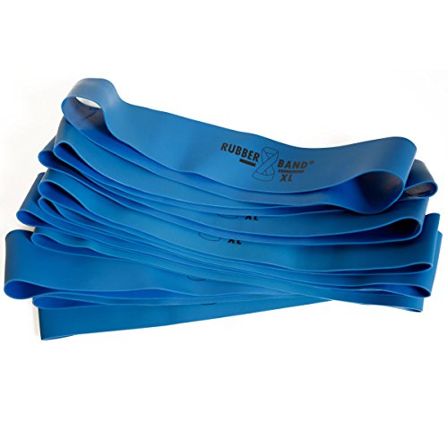 FTM Dittmann® Rubberband XL Blau Stark Übungsflyer Fitness Gummiband 10 Stück