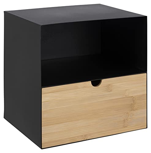 AC Design Furniture Jeppe Nachttisch, Metal, Schwarz, H B: 30 x T: 25 cm