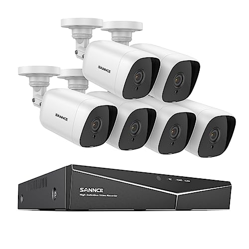SANNCE Überwachungskamera Set 8CH 1080P 5-in-1 CCTV DVR Recorder mit 1TB Festplatte und 8x 1080P Outdoor Kamera mit 100 Fuß Nachtsicht, Bewegungsalarm und Fernzugriff