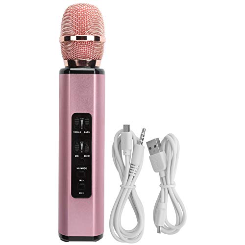 Bluetooth Mikrofon, Drahtloses Multifunktions Handmikrofon, Mikrofon mit Zwei Lautsprechern Eingebauter Überwachungschip, Nachhall des Reverb Soundeffekts.