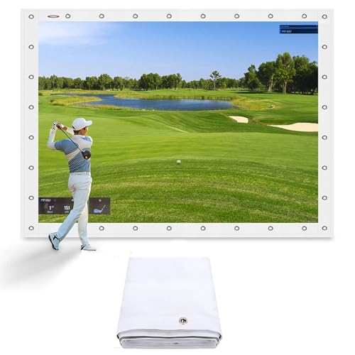 Indoor-Golfsimulator-Aufprallschirm, verdickter Golfball-Übungssimulator-Anzeigeprojektionsschirm, langlebige Ösen, Golfvorhang-Werkzeuge für Golfübungen, Golftraining (Größe: 4 m