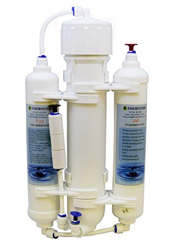 FINERFILTERS Umkehrosmose Aquarium-Wasserfiltersystem, kompakt, 3 Stufen, tropische Fische, Diskus, Marine, erhältlich mit 50,75 oder 100 GPD Membran (75 GPD)