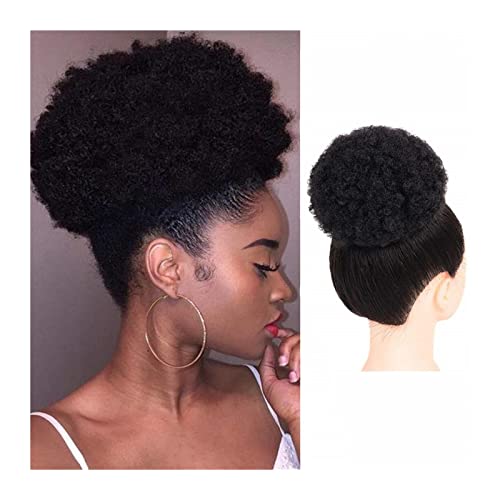 Brasilianisches Afro Shaggy Echthaar Dutt Perücke kurzer Riemen Kordelzug Haarkamm Pferdeschwanz Haarverlängerungen for schwarze Frauen (Color : 6inch)