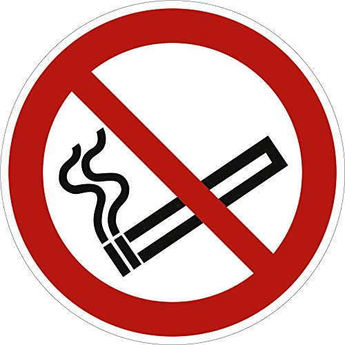 Schild Rauchen verboten Symbol gemäß ASR A1.3 / DIN 7010 Alu 40 cm Ø (Rauchverbot, Verbotsschild) wetterfest
