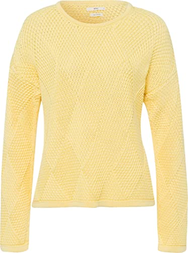 BRAX Damen Style Lisa Cotton Sweat strukturierter Pullover, Banana, 46