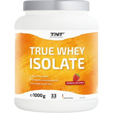 TNT – True Whey Isolate • hochwertiges Proteinpulver • hoher Eiweißgehalt • leckerer fruchtiger Geschmack - 1000g (Erdbeere)