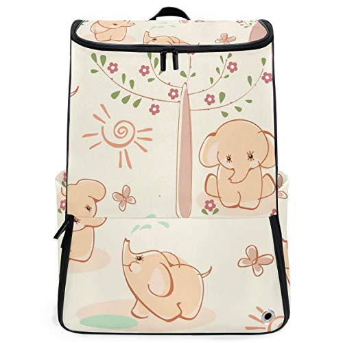 FANTAZIO Laptop-Rucksack für Babys, Elefanten, langlebig, für Schule und Schule, für Outdoor, Camping, passend für bis zu Notebook
