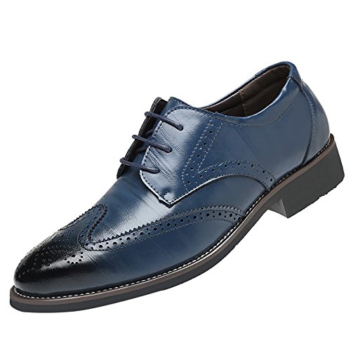 Celucke Herren Business-Schuhe Budapester, Lederschuhe Schnürschuhe Anzugschuhe aus edlem Leder