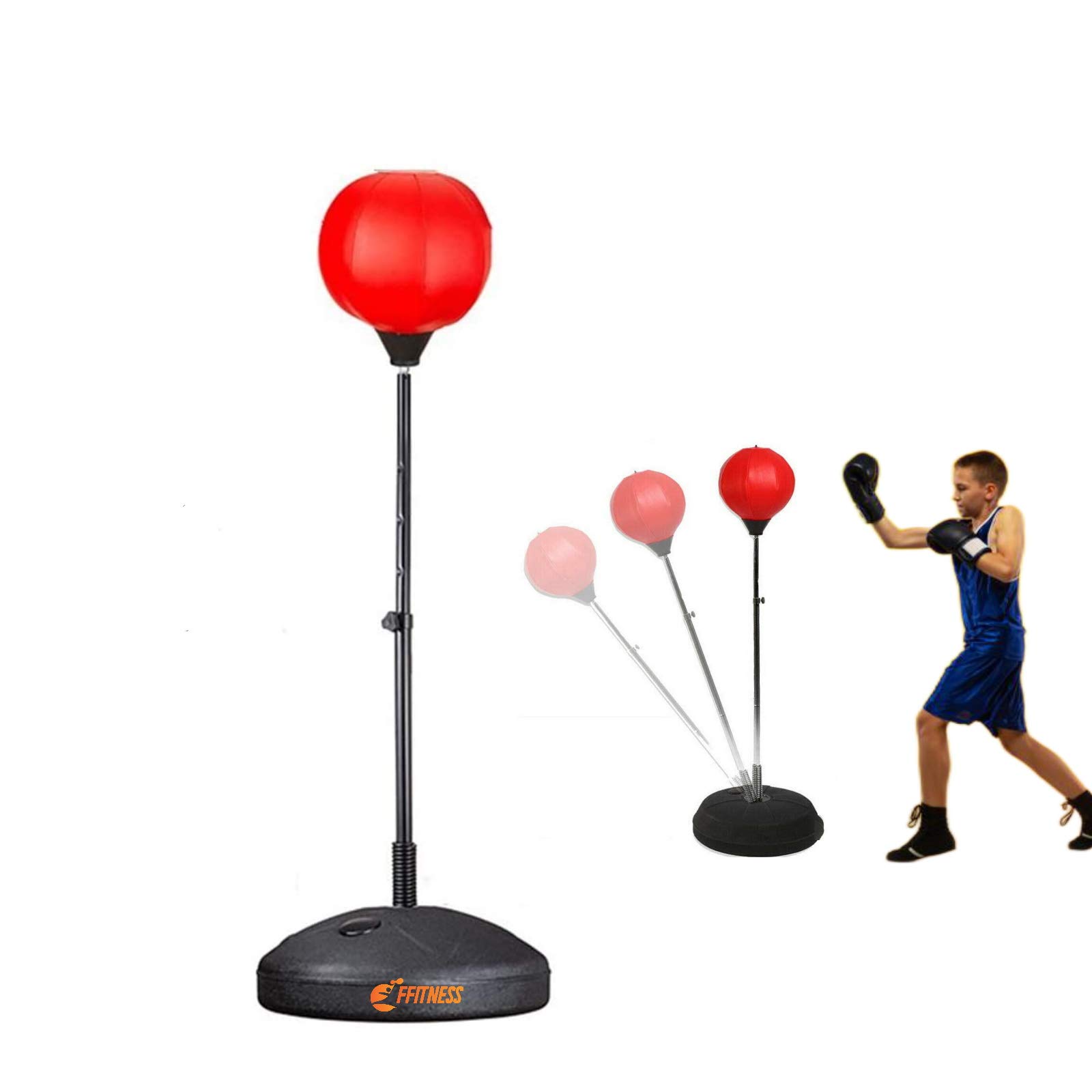 FFitness Punchingball für Kinder mit abnehmbarem Boden und Verstellbarer Stange | Boxsack für Training