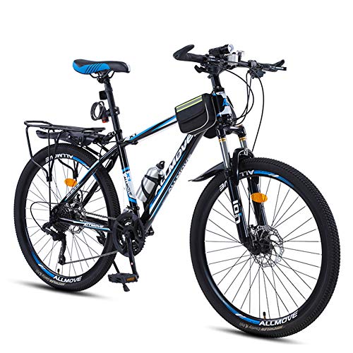LNX Vollgefedertes Fahrrad für Erwachsene - 24/26-Zoll-Mountainbike aus Kohlenstoffstahl - Unisex - für Schüler- und Jugendfahrräder (Geschwindigkeit 21/24/27/30) Doppelscheibenbremse