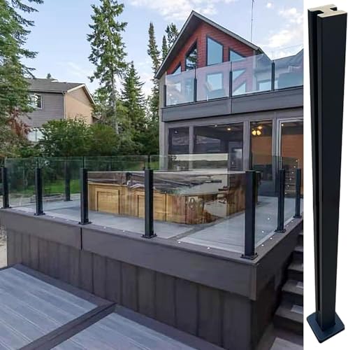 AviiSo Treppengeländer Robuste Geländersäulen aus Edelstahl für Plattformstufen, Balkon-Pool-Zaun, Unterstützung für Glasscheiben (Color : Mid Post, Size : 130cm/51.2in)