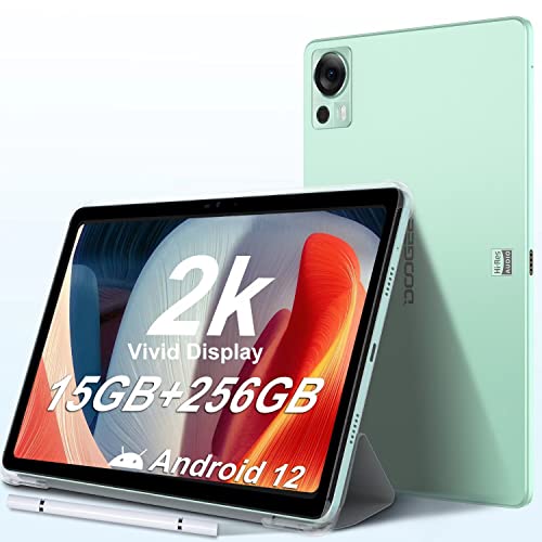 DOOGEE T20 Tablet, 10.4 Zoll 2K Tablet PC, 15GB RAM 256GB ROM (1TB Erweiterbar) Android 12 Tablet 8300mAh Dual SIM 4G LTE/5G WiFi Tablet,Widevine L1, 16MP+8MP Kamera, Quad-Box-Lautsprecher,OTG/GPS