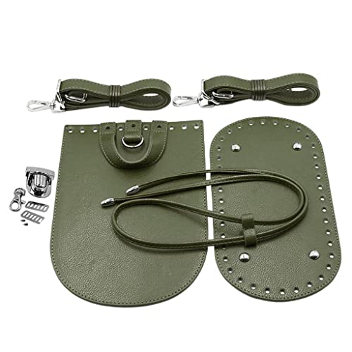 F Fityle 7 /Satz Tasche-Zubehör: Einlegeboden Bag Shaper Taschenseiten mit Taschenriemen Zum Häkeln für Handtaschen Damentaschen, Grün