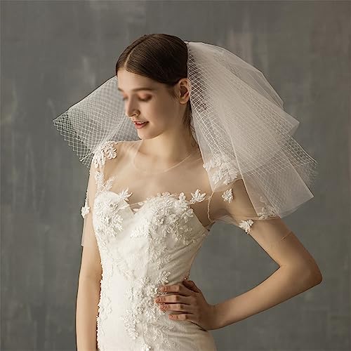 Handgefertigter Metall-Haarkamm, mehrschichtiger, flauschiger Braut-Kopfschmuck, Hochzeitsfoto-Kopfschmuck