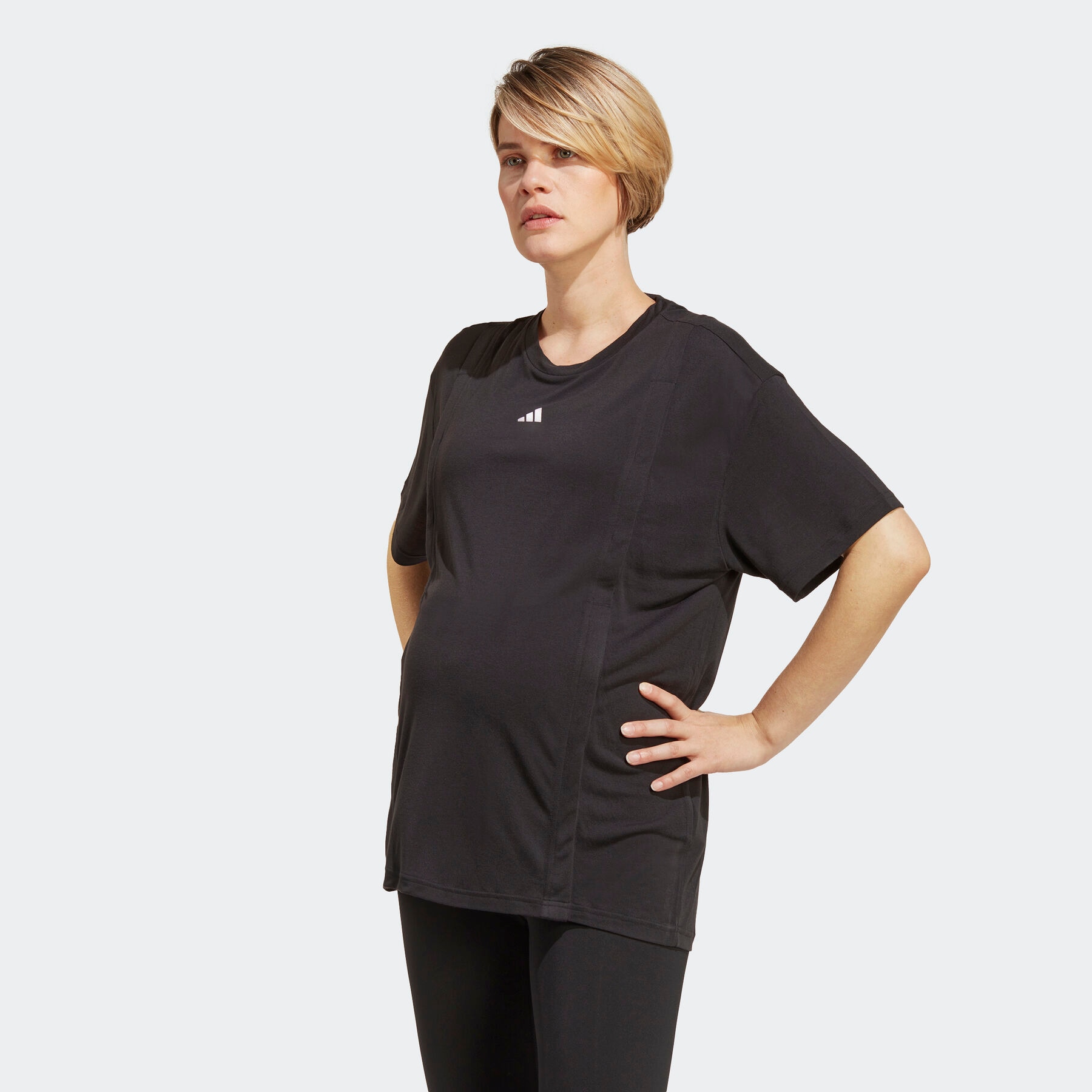 adidas Damen T-Shirt (Short Sleeve) Tr-Es Mat T, Black/White, IC2325, L
