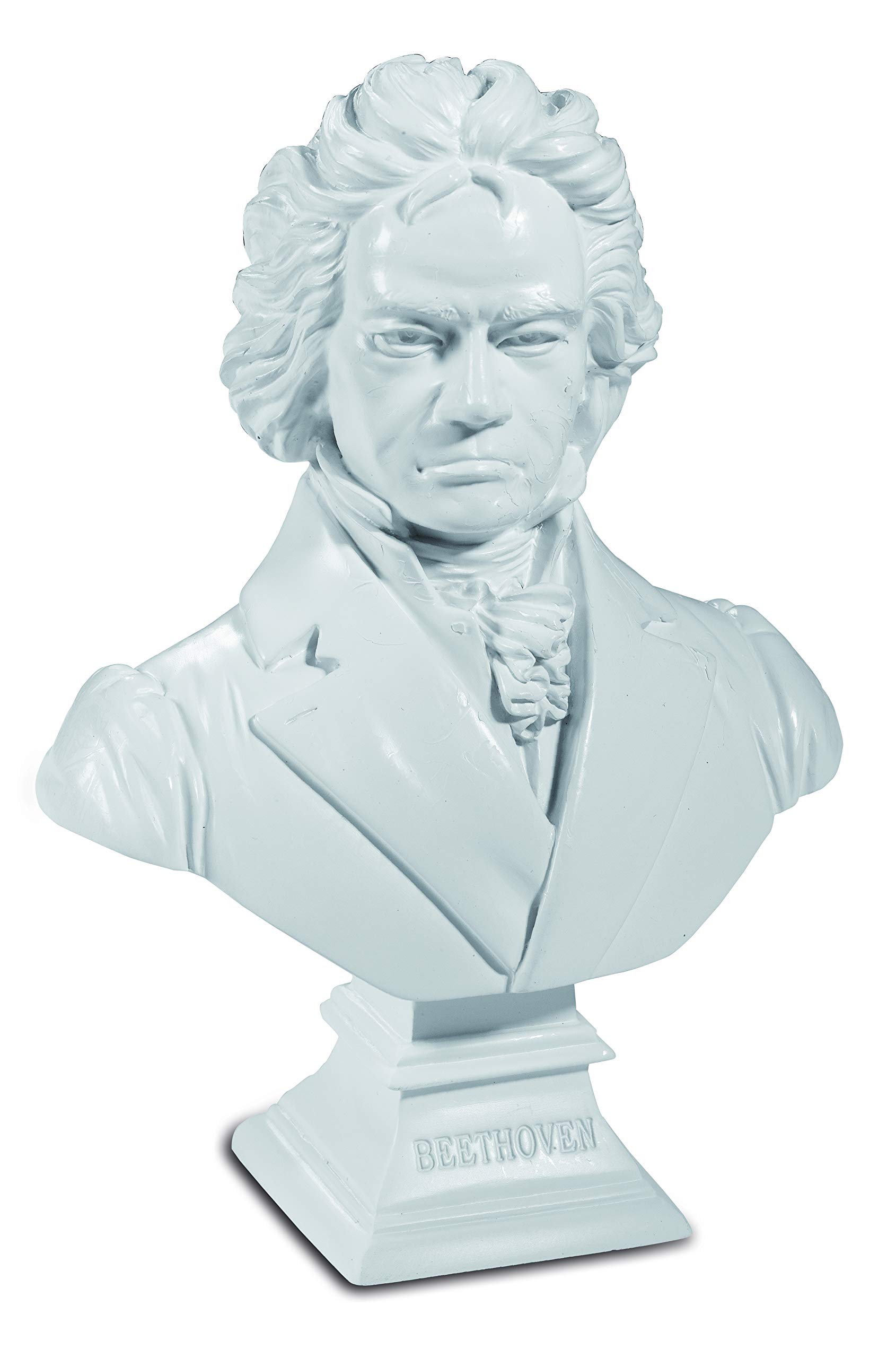 impexit Reproduktion Beethoven's Büste aus Kunstharz, 12,5 cm, Weiß