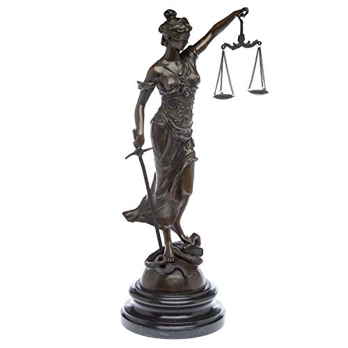 aubaho Bronzeskulptur Justitia Justizia Bronze Figur Skulptur 45cm Sculpture Justice