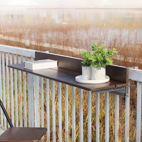 ToeWoe Bar-Tisch mit Hängendem Geländer für Den Außenbereich Klappbarer Balkontisch für Kleine Räume Schwimmendes Garten-Pflanzregal Höhenverstellbar für Wohnung Patio Deck Fenster (Size : 80 * 27cm)