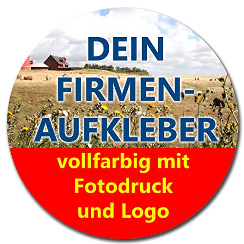 250 Aufkleber RUND 3 cm Firmenaufkleber von Ihrer Datei mit Logo Firmenlogo