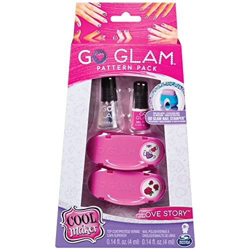 Cool MAKER GO Glam Nachfüllset Lovestory - zur Verwendung mit dem Go Glam Nagel Studio oder Salon, Nagellacke und Motivkartuschen, ab 8 Jahren