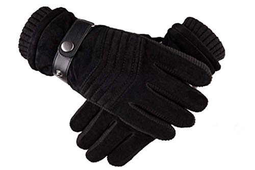 EONYUANGUO Warme Winterhandschuhe, Herren Touchscreen Handschuhe Warme, mit Kaschmir gefütterte Handschuhe für Windproof (Schwarz B)