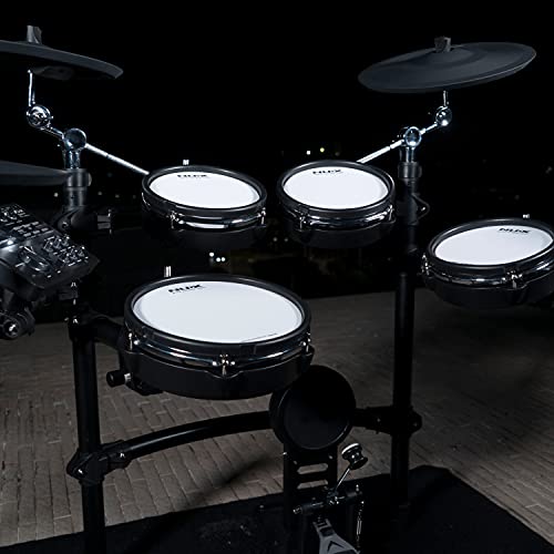 Nux DM-7X Digitales Drumkit, digitales Drumset mit REMO Mesh Heads (Dual-Triggering-Technologie, Coach-Funktion, Bluetooth, Aux-In, Sound-Library mit 18 User Kits, Record Funktion), Schwarz