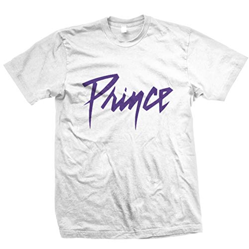 Prince Unisex-Erwachsene Purple Logo T-Shirt, weiß, Medium