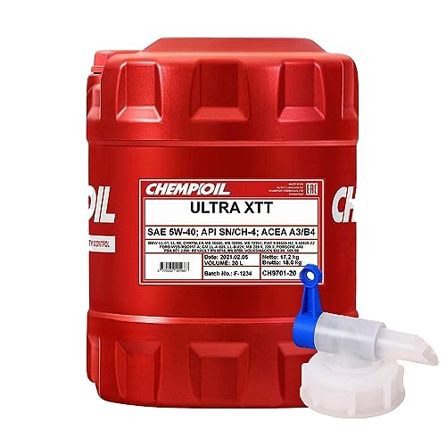 20l + Auslaufhahn Chempioil Ultra XTT 5W-40 Motoröl 229.5 Freigabe