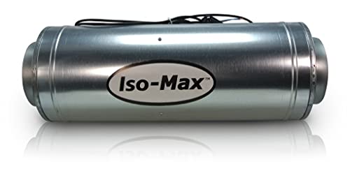 Can Iso-Max Rohrventilator 3-Stufig 430 m³ 160 mm Anschluss Schallgedämmt - Abluft Ventilator Rohrlüfter leise Silent Lüfter Grow Growbox Zuluft Badlüfter