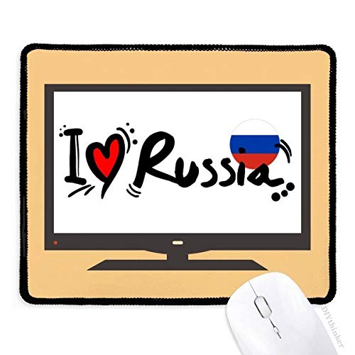 beatChong Ich Liebe Russland Wort Flaggen-Herz-Computer-Mausunterlage Griffige Gummi Mousepad Spiel Büro