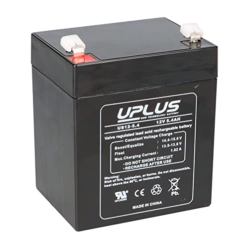 12V 5,4Ah Bleiakku AGM UP-US-5.4 T2 F2 6,3mm Faston kompatibel 4Ah 4,5Ah 5Ah USV Alarm Notstrom Lifter