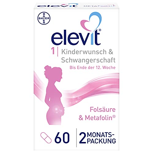 Elevit 1, 60 Tabletten, Nährstoffe ab Kinderwunsch und im ersten Schwangerschaftsdrittel