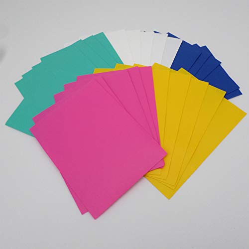 docsmagic.de 5 x 100 Mat Card Sleeves Standard Size 66 x 91 - Blue Yellow Pink Mint White - Kartenhüllen - PKM - MTG