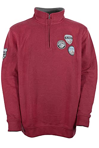 Kitaro Sweatshirt Sweattroyer Herren Baumwolle, Farbe:rot, Herrengrößen:4XL
