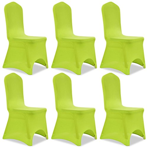 Tidyard 6 Stück Stuhlhusse Universel Stuhlbezug, für Alle Gängigen Stühle, Elastisch, Apfelgrün