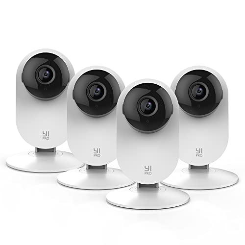 YI Home Camera 2K 4 Stücke,Ip Kamera WiFi Überwachungskamera mit Bewegungserkennung, Push-Benachrichtigung, 2-Wege-Audio, Nachtsichtfunktion, Smart Kamera für Telefone iOS und Android
